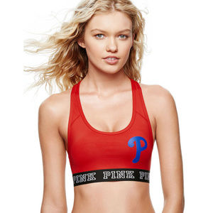 LAST ONE! Philadelphia PHILLIES Sports Bra Women Top Shirt MLB Fan Baseball Red